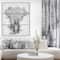 Designart - Black and White Elephant Pencil ketch - Animals Painting Print on Wrapped Canvas set